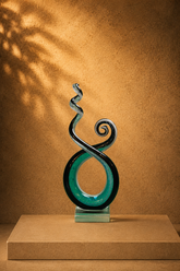Murano Style Hand-Blown Swirl Glass Sculpture