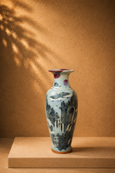 Chinese Shanshui Landscape Porcelain Vase