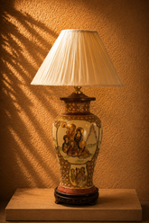 Antique Japanese Satsuma Porcelain Vase Lamp