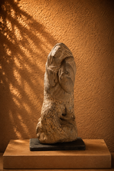 Abstract Stone Figurine of a Cloaked Woman
