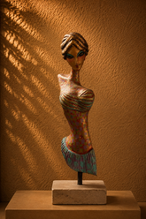 Art Deco Mosaic Style Female Torso Sculpture