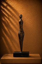 Abstract Cycladic Style Handmade Bronze Female Figurine