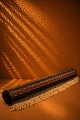 Hand-Knotted Afgani Kilim Soumak Flatweave Runner Scroll