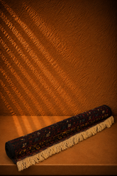 Hand-Knotted Afgani Kilim Miniature Rug Scroll