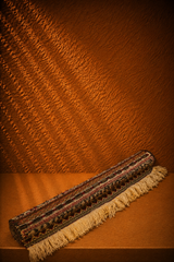 Hand-Knotted Caucasian Gendje Tribal Runner Scroll