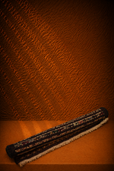 Hand-Knotted Afgani Kilim Shirvan Striped Runner Scroll