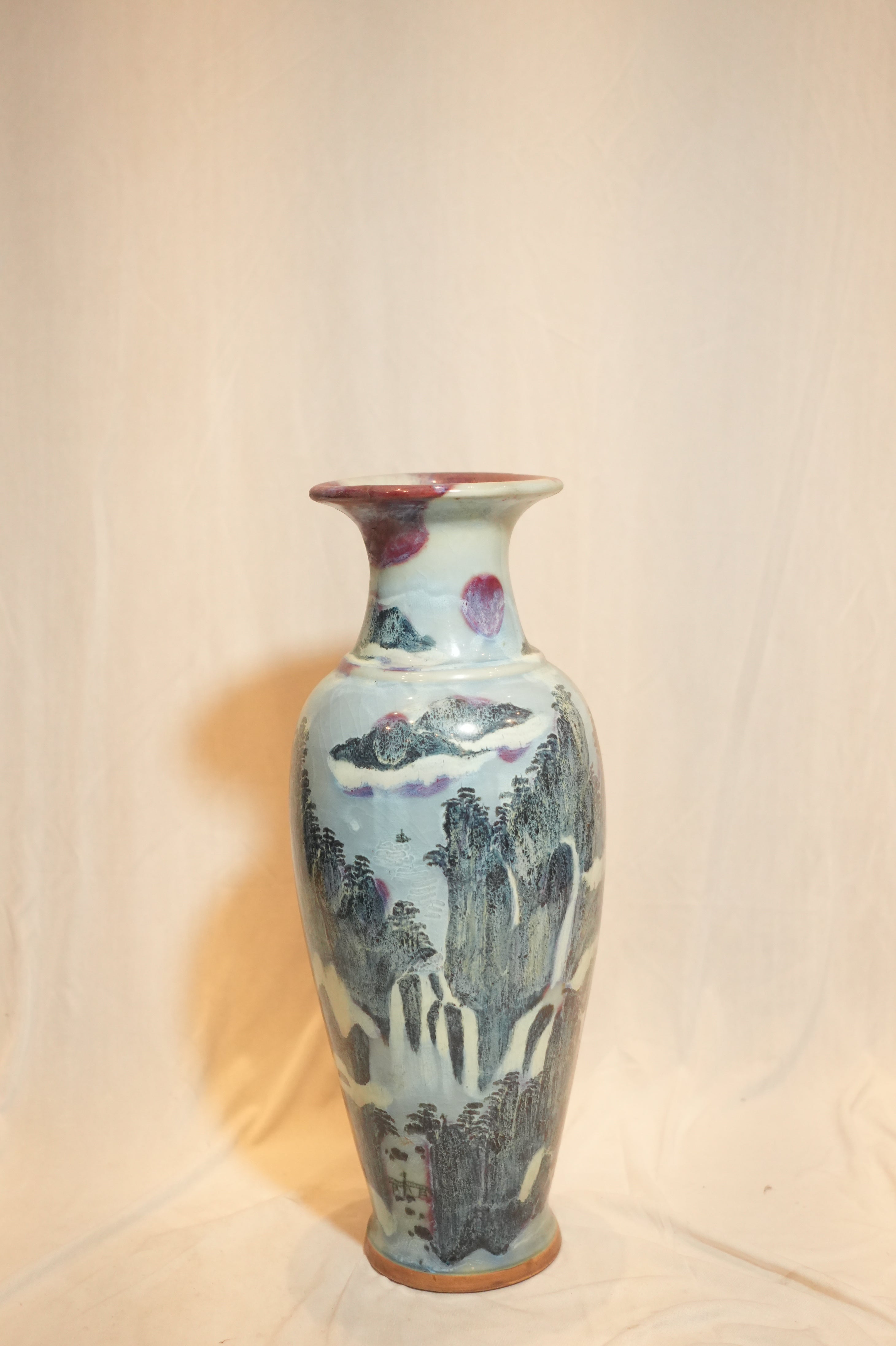 Chinese Shanshui Landscape Porcelain Vase