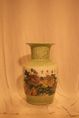 Chinese Celadon Openwork Jiang Taigong Vase