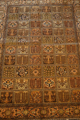 Hand-Knotted Kashmiri Bakhtiari Panel Design Runner Scroll