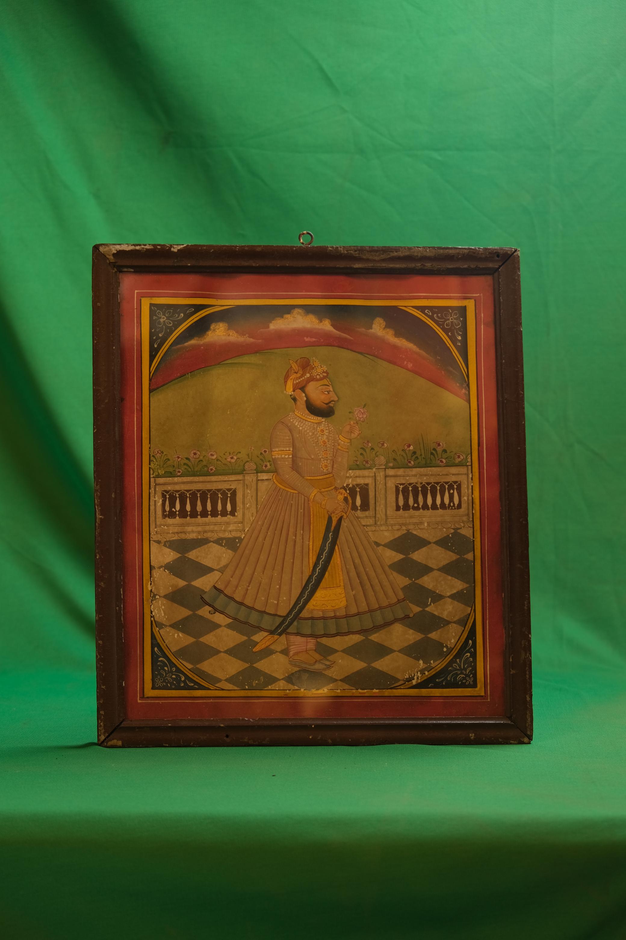 Maharaja Bakhat Singh of Marwar Holding a Rose