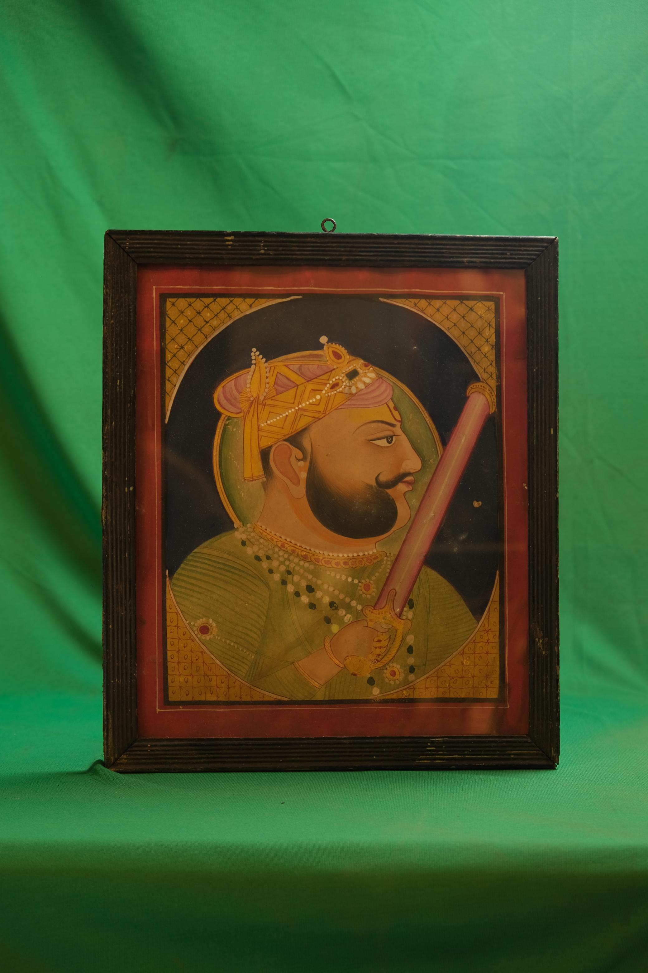 Maharaja Ram Singh II of Kota Portrait holding a Sword
