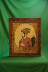 Mughal Emperor Shah Jahan Oval Portrait