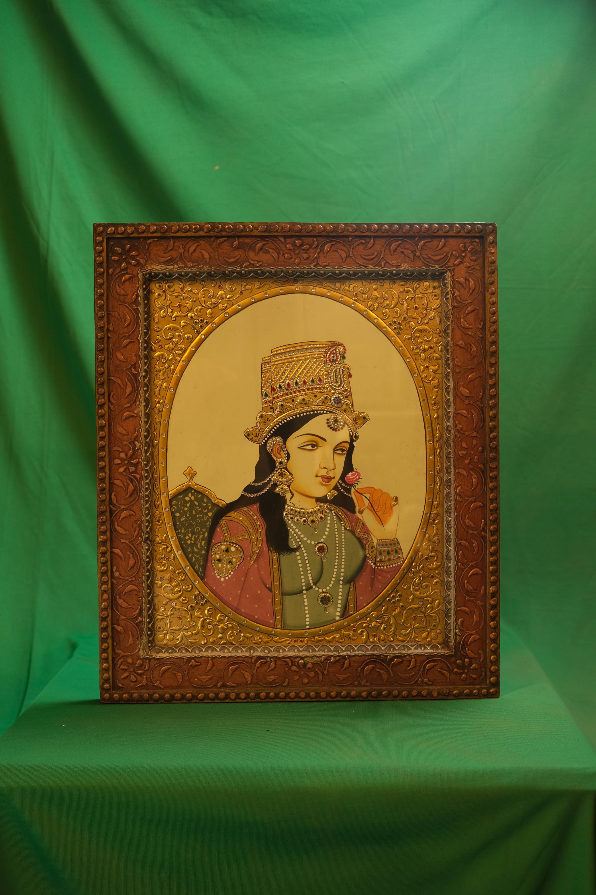 Mughal Empress Mumtaz Mahal Oval Portrait