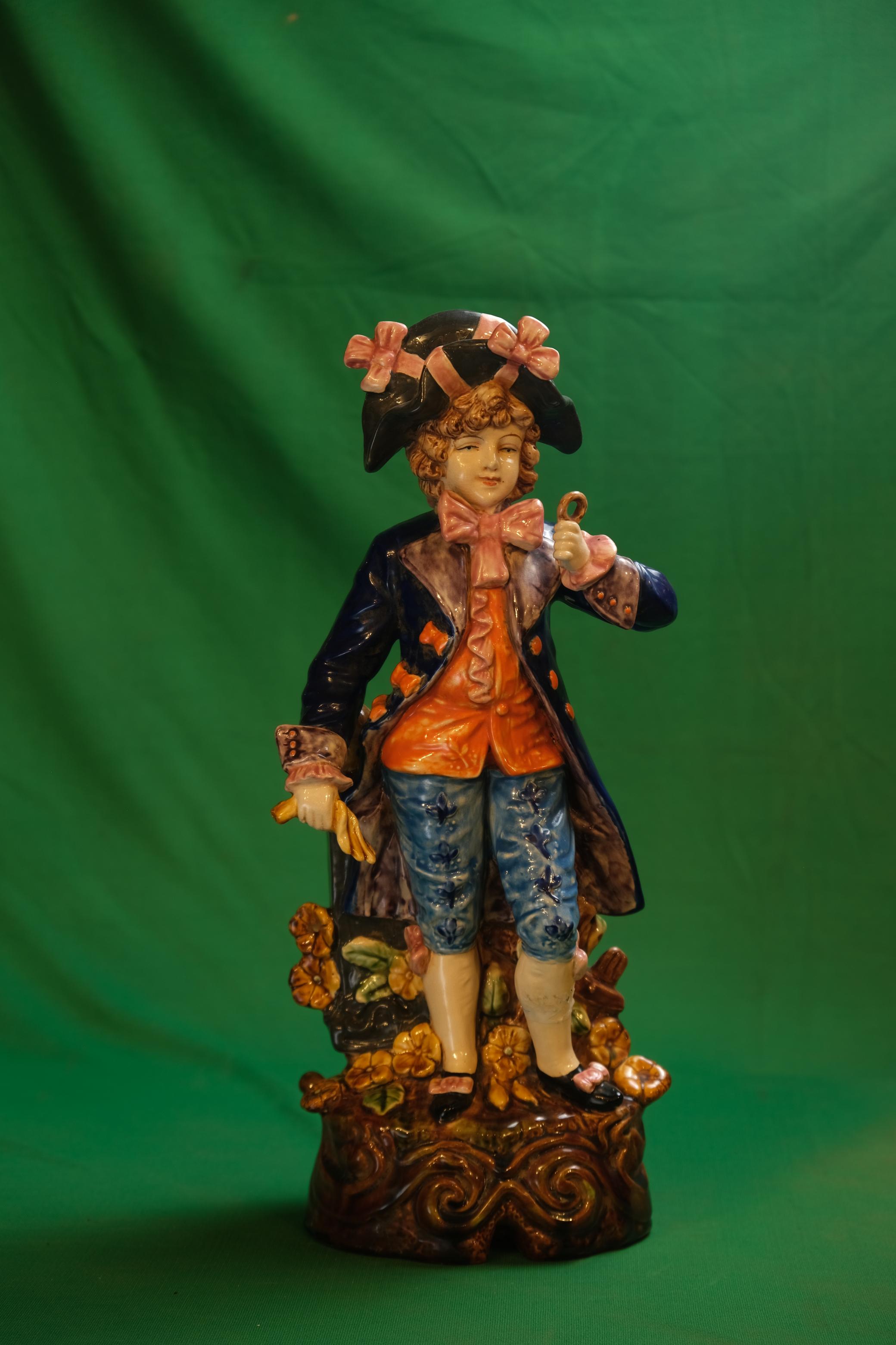 German Majolica Porcelain Incroyable Figurine
