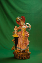 German Majolica Porcelain Merveilleuse Figurine