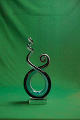 Murano Style Hand-Blown Swirl Glass Sculpture