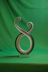 Murano Style Hand-Blown Ribbon Swirl Glass Sculpture