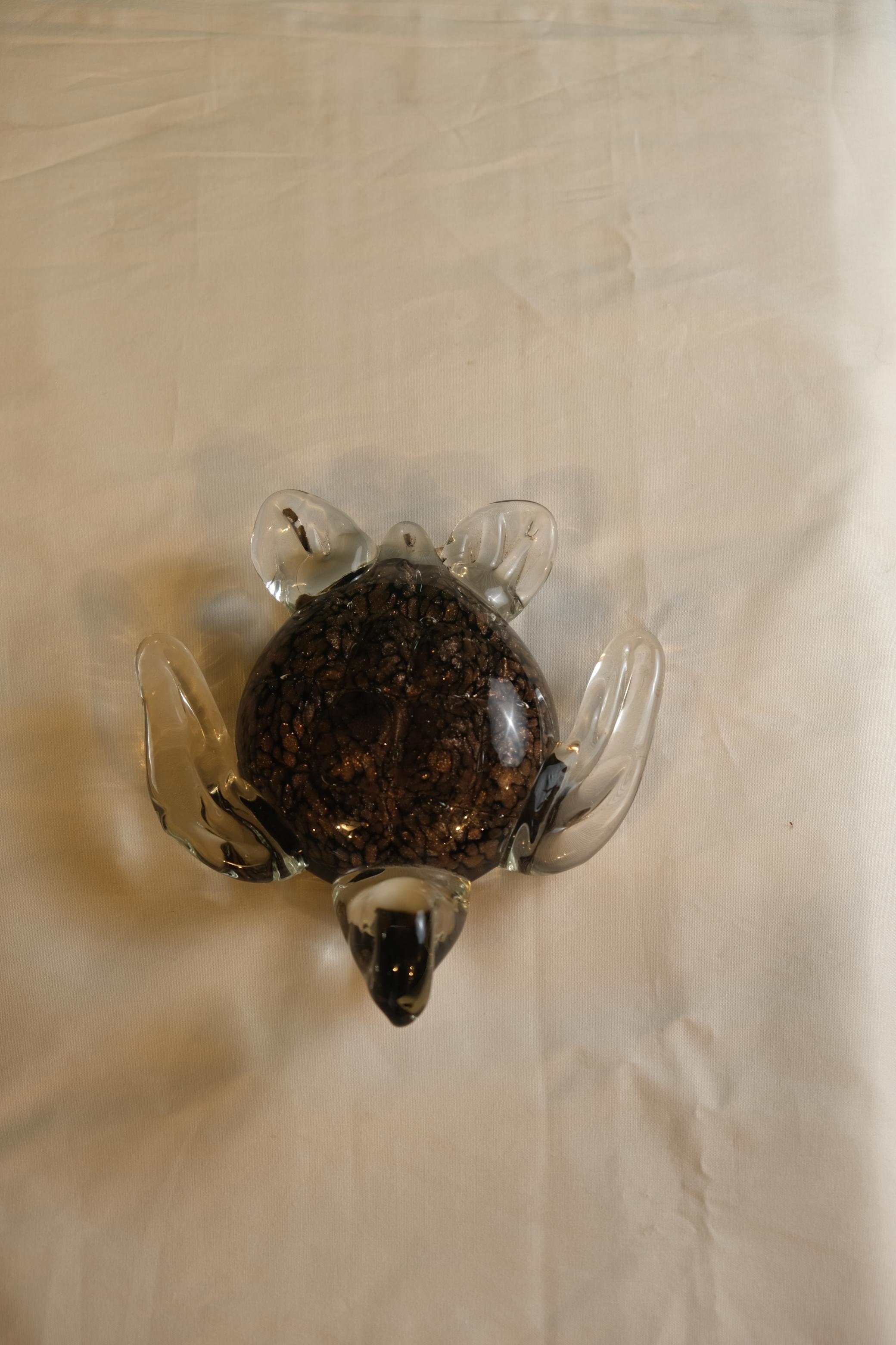 Murano Style Hand-Blown Sea Turtle Glass Sculpture