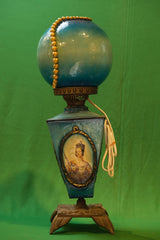 Pair of Antique Victorian Queen Victoria Portrait Banquet Lamps