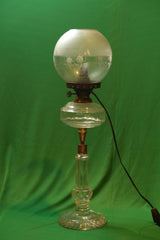 Pair of Antique Victorian Cut Crystal Banquet Lamps
