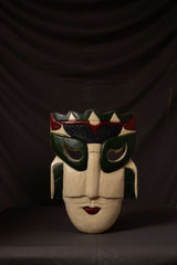 Handcrafted Tribal-Inspired Decorative Wooden Mask