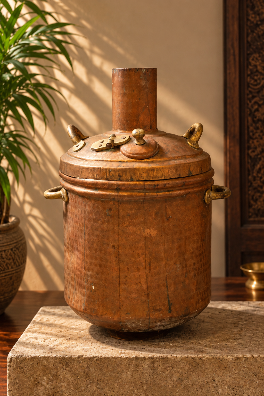 Antique Copper Pressure Cooker