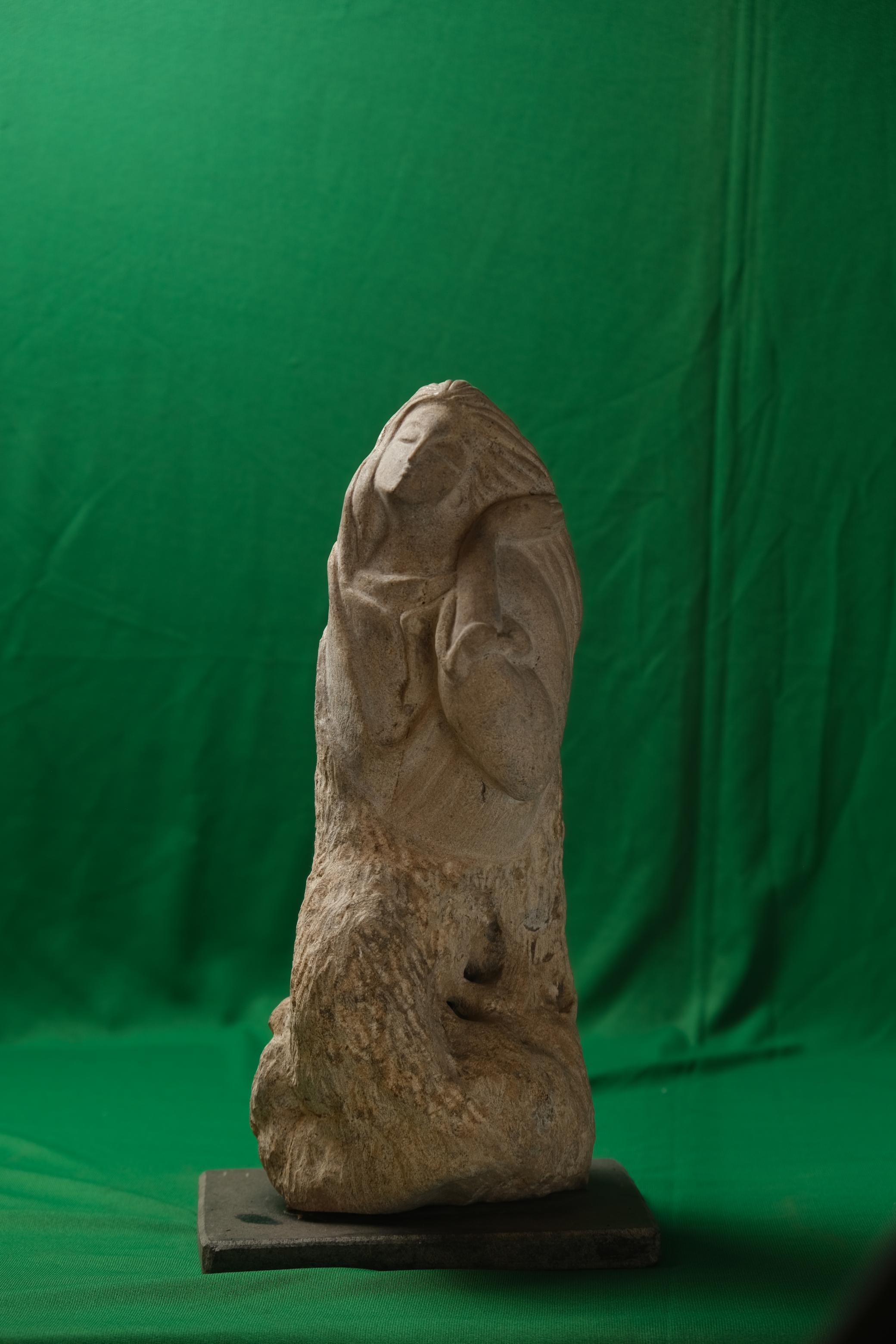 Abstract Stone Figurine of a Cloaked Woman