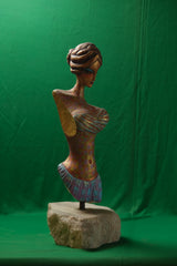 Art Deco Mosaic Style Female Torso Sculpture