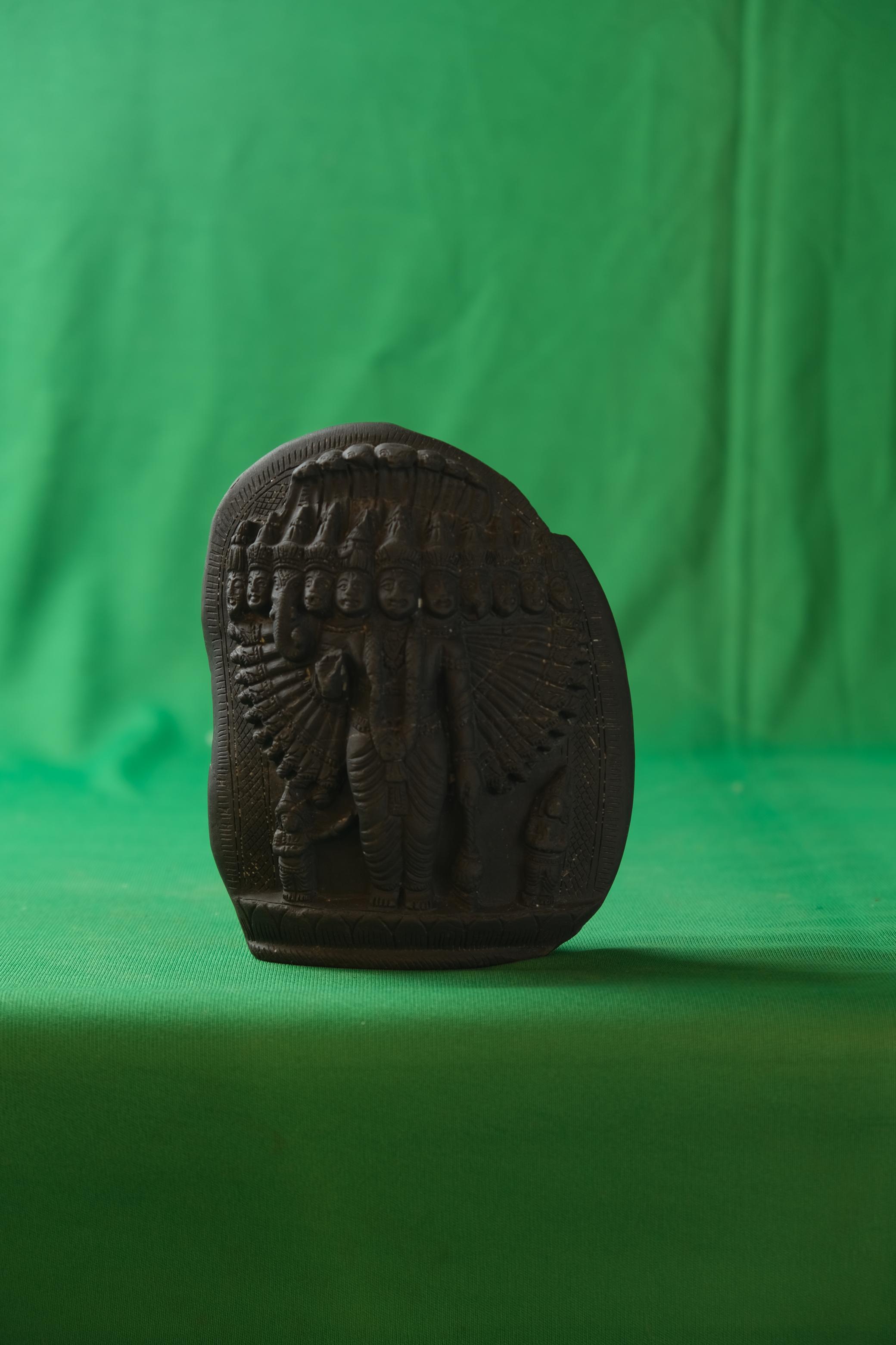 Carved Black Stone Vishvarupa Stele