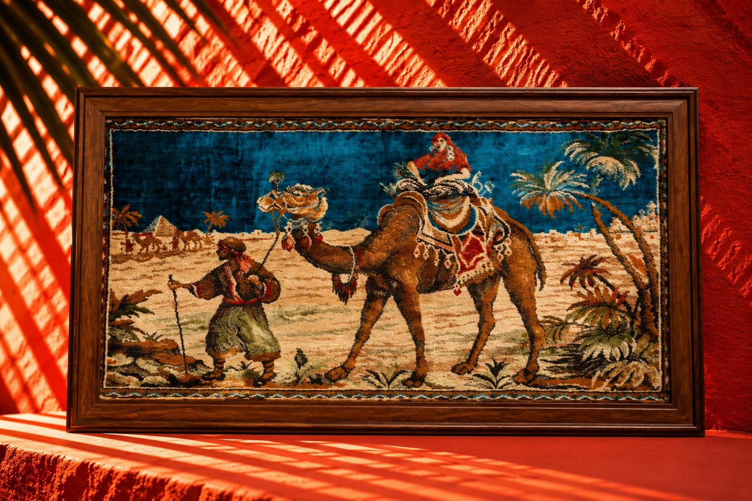 Framed Desert Camel Caravan Tapestry Artwork