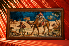 Framed Desert Camel Caravan Tapestry Artwork