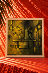 Abstract Krishna-Inspired Figurative Painting