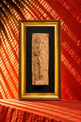 Classical Woman with Urn Stone Relief in Ornate Gold Frame