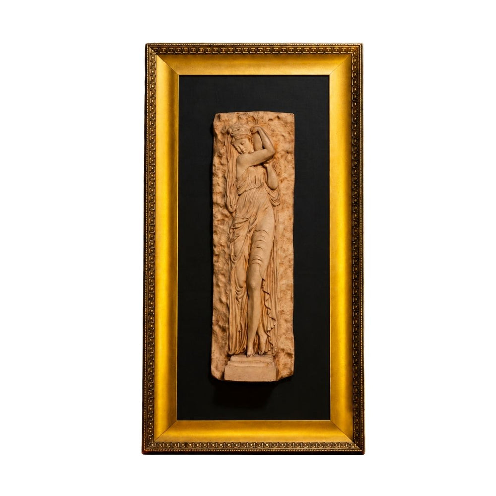 Framed Classical Female Figure Bas-Relief