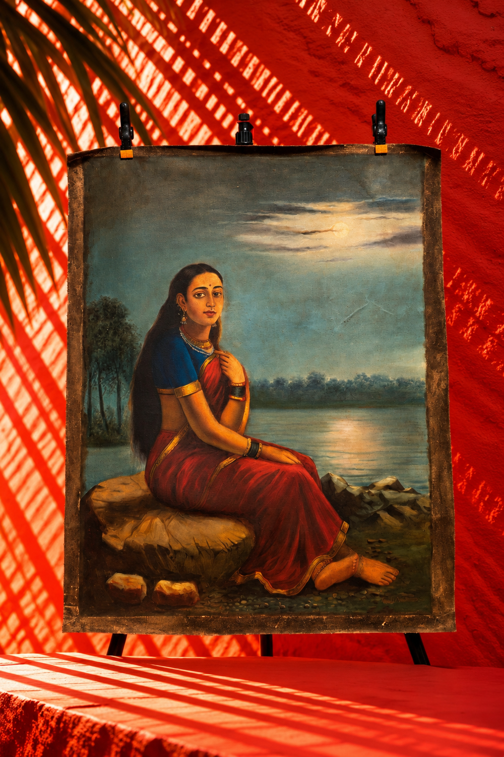 Vintage Portrait of a Woman by the Riverside