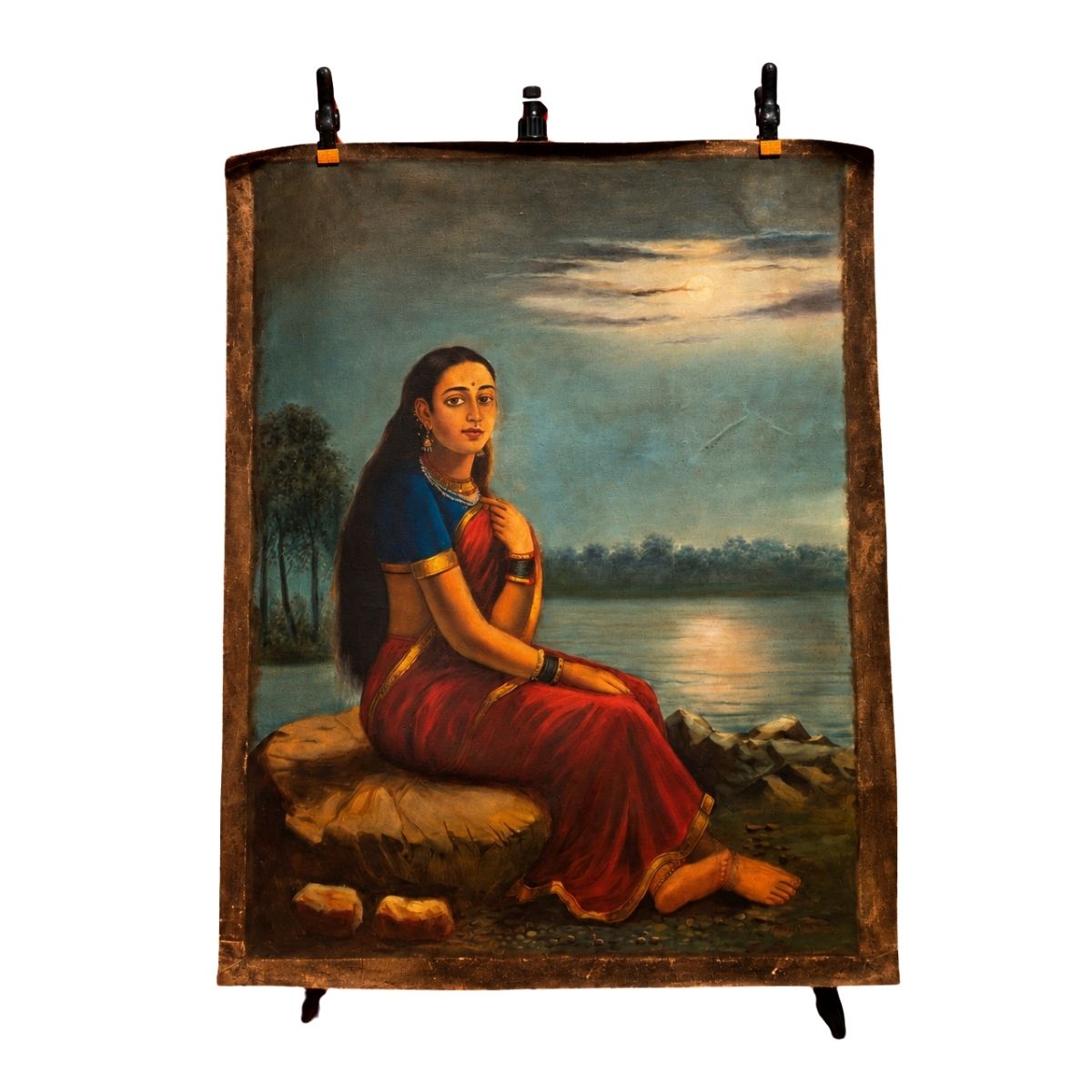 Vintage Portrait of a Woman by the Riverside
