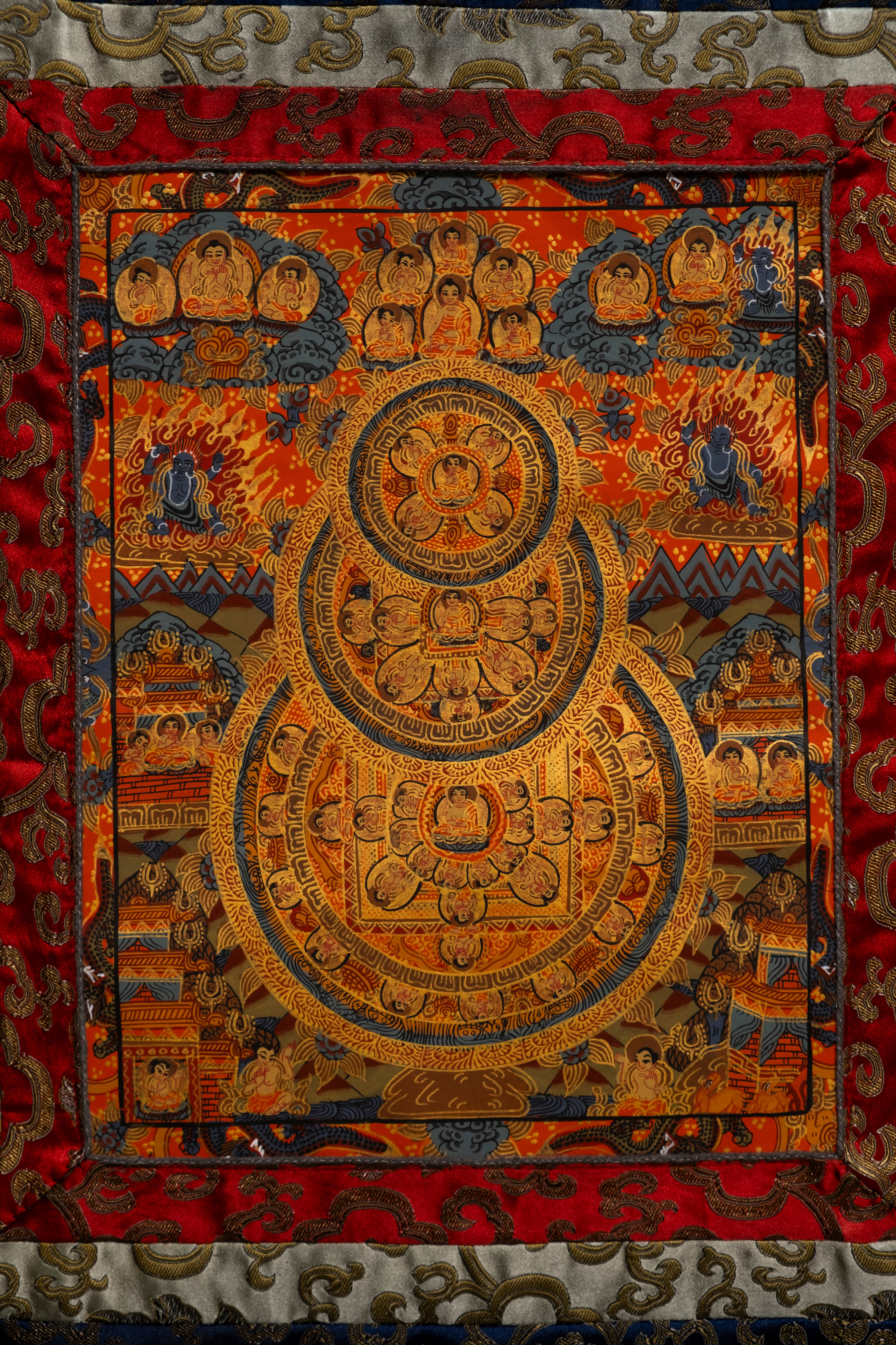 Traditional Tibetan Thangka Mandala Wall Hanging