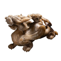 Vintage Carved Stone Mythical Dragon Sculpture