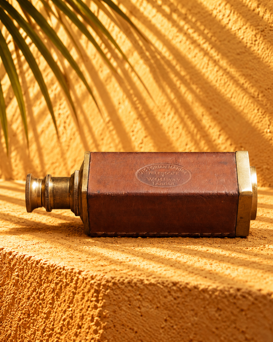 Antique Victorian Marine Telescope with Leather-Covered Body