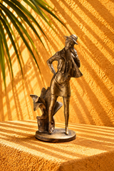 Vintage Bronze Art Deco Lady Sculpture with Hat
