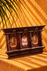 Intricately Carved Wooden Ganesha Wall-Mounted Shrine