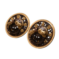 Ornate Antique Brass Door Knocker Pair – Decorative Lion Motif