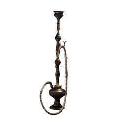 Antique Black and Brass Hookah – Ornate Traditional Shisha with Decorative Hose