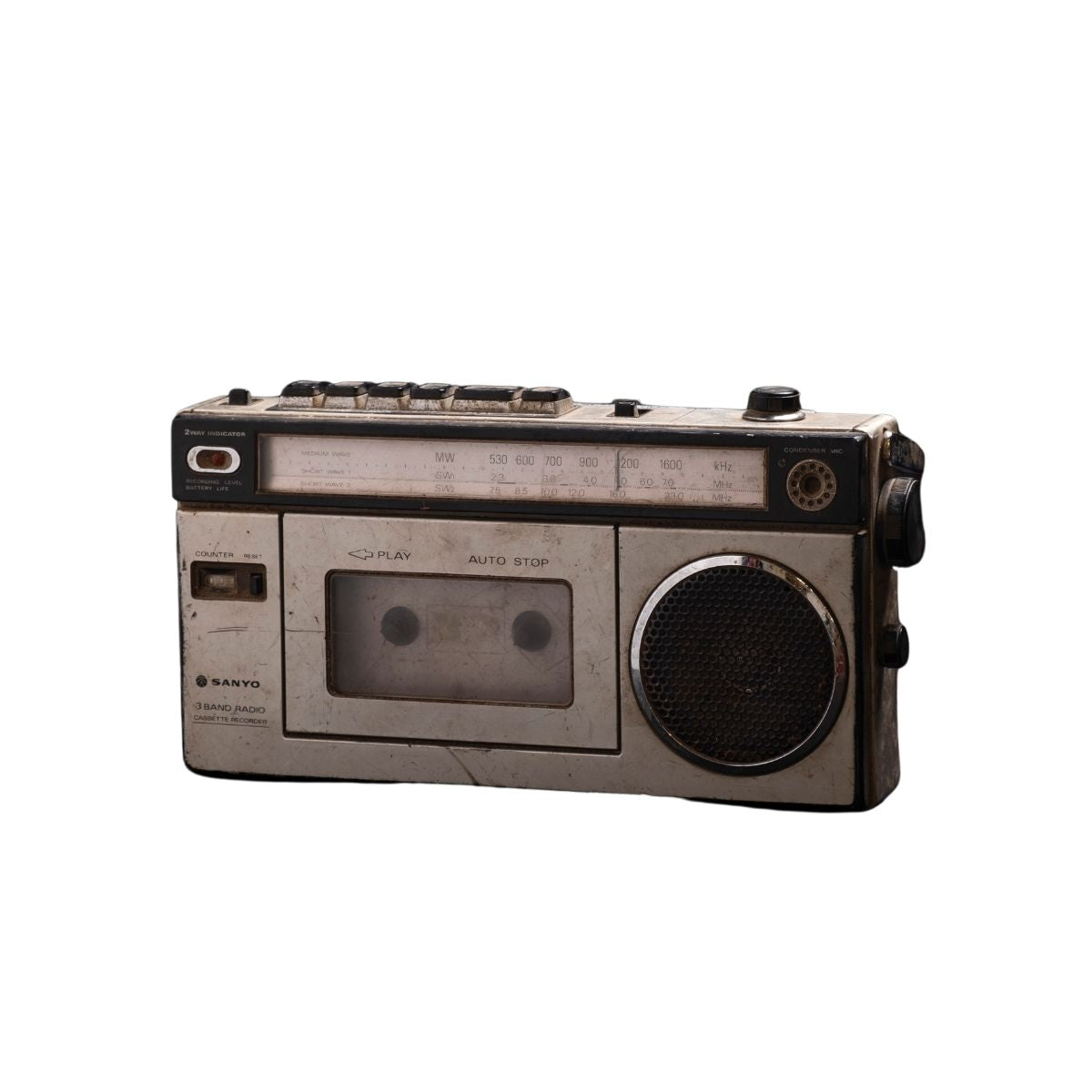 Vintage Sanyo Radio Cassette Player – Retro Collectible Audio Device