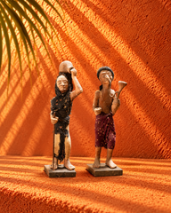 Pair of Rustic Tribal Folk Art Figurines