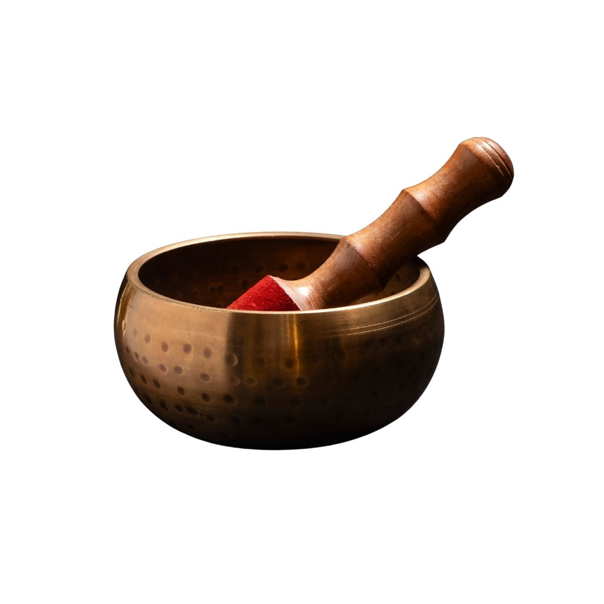 Antique Brass Singing Bowl with Wooden Striker
