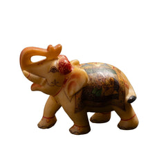 Traditional Decorative Elephant Figurine with Multicoloured Folk Art Painting