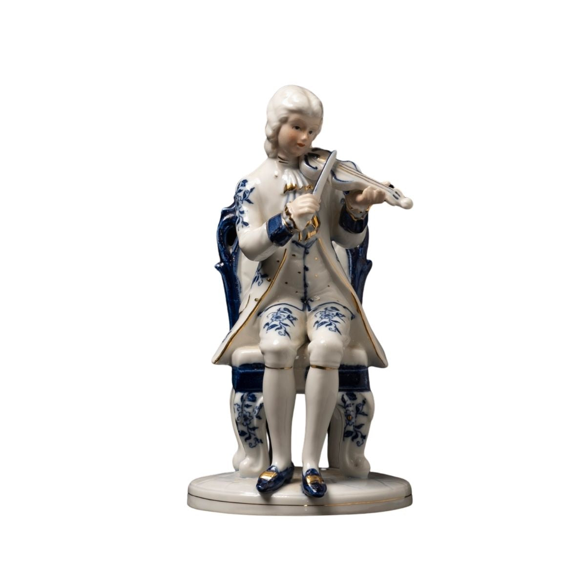 Classic Blue-and-White Gentleman Figurine