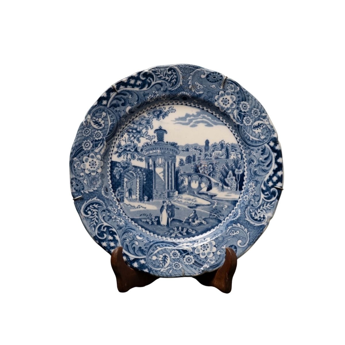 Blue-and-White Scenic Display Plate