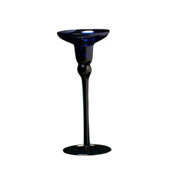 Dark Blue Stemmed Decorative Candle Holder